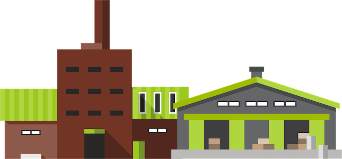 illustration of government factory building