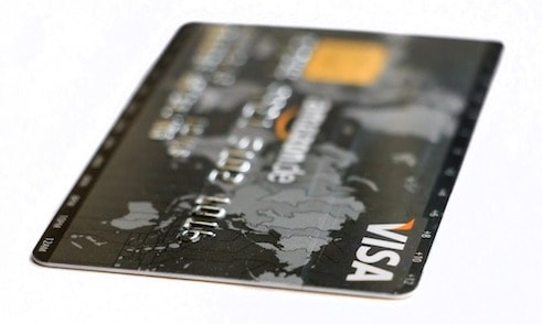 close-up image of purchasing card (VISA credit card)